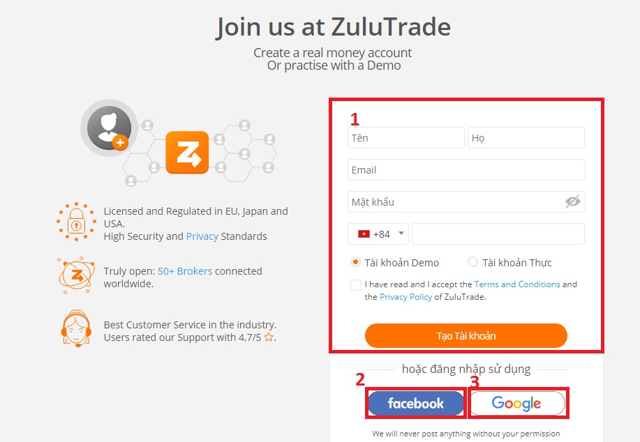 Hướng dẫn đăng ký tài khoản trên ZuluTrade