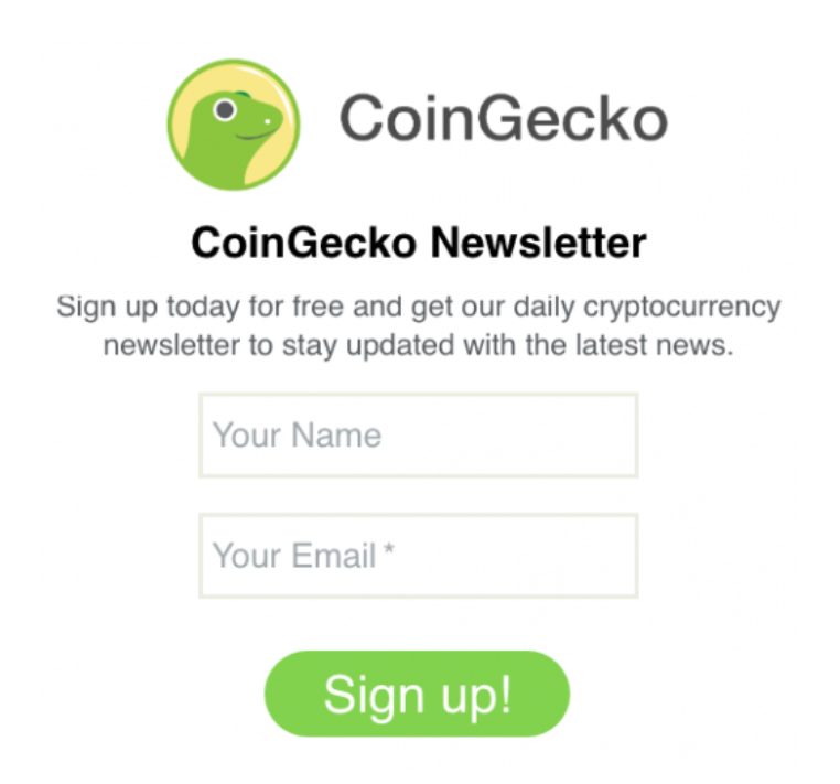 CoinGecko là gì? - Giao diện CoinGecko Newsletter