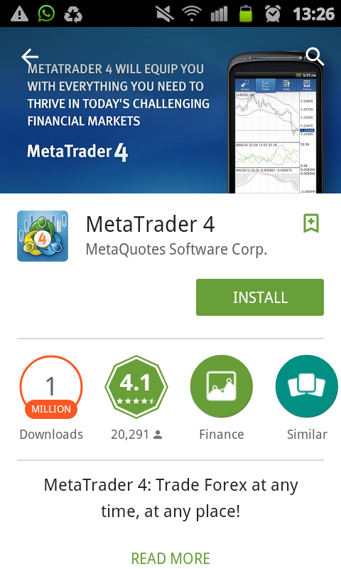 Hướng dẫn download MT4 Exness trên điện thoại Android