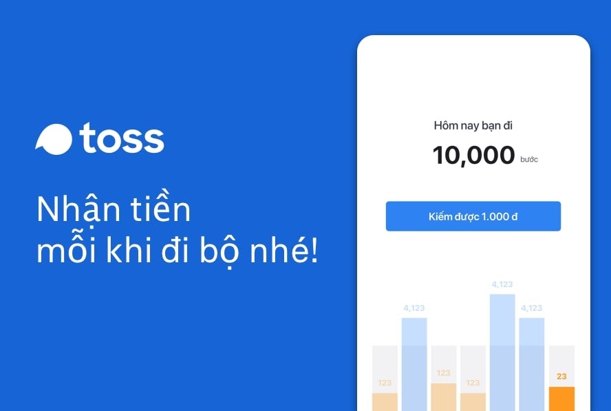 TOSS - App kiếm tiền bằng việc đi bộ