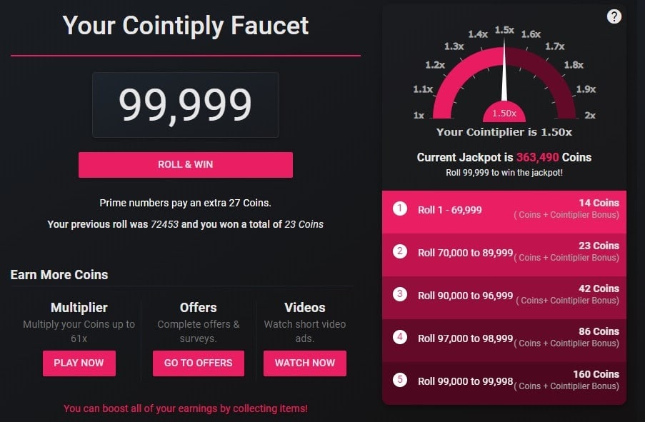 Cointiply là app đầu tư kiếm tiền bitcoin miễn phí