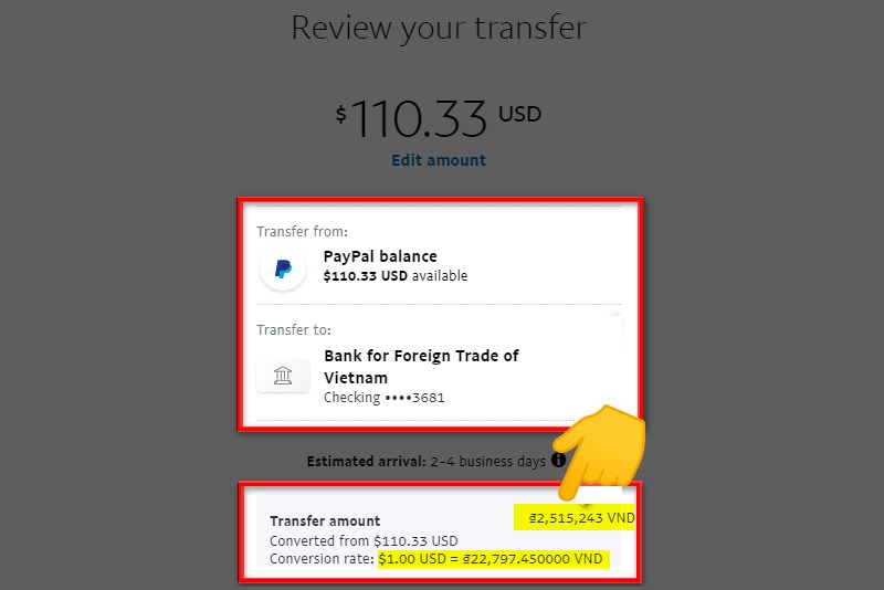 Hướng dẫn rút tiền từ Paypal về ngân hàng